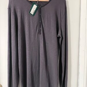 Hudson Jeans Charcoal Long Sleeve Henley